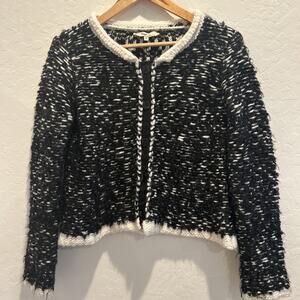 NAPA GIRLS Nubby Loop Loose Knit Wool Mohair Cardigan Sweater S Italy Boxy